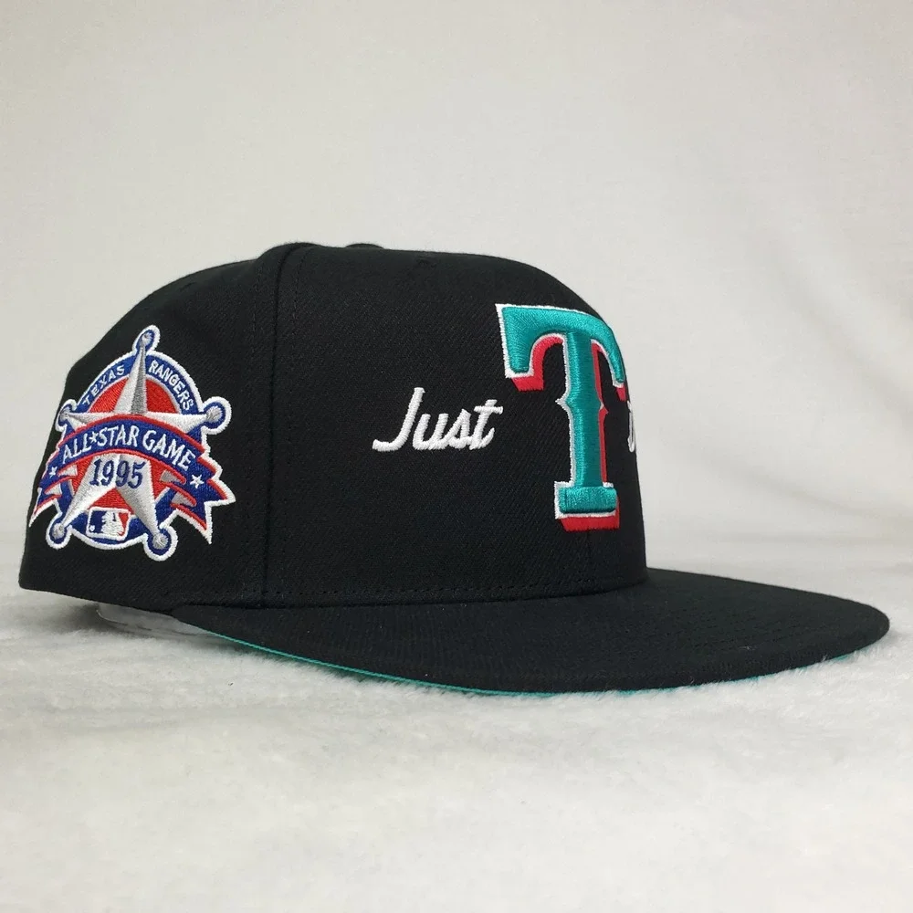 Just Don Texas Rangers Mitchell & Ness MLB Snapback Hat‎ Cap 3D Logo Black New